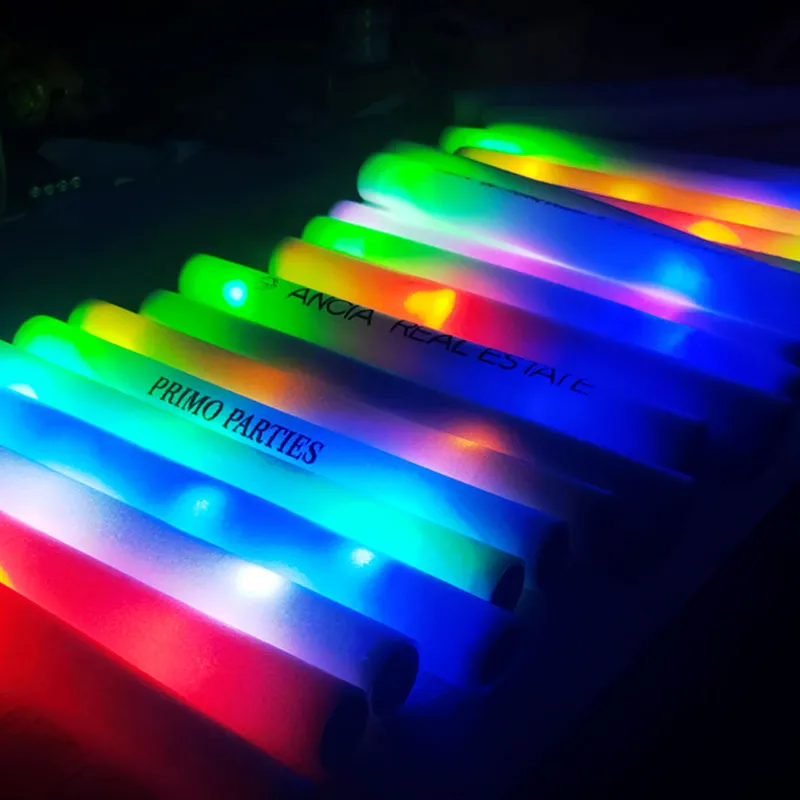 10pcs Wedding Glow Sticks Bulk Colorful LED Foam Stick Glow Sticks Cheer  Tube Glow In The