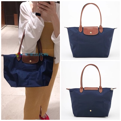 100% original longchamp le pliage hobo bag waterproof nylon messenger bag  shopping bag shoulder bag Casual women bag blueberry color