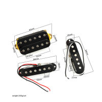 SSH Guitar Pickup Set Single Coil &amp; Humbucker Pickups สำหรับชิ้นส่วนกีตาร์ไฟฟ้าสีดำ