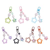 Gradient Pentagram Star Charm Keyring Backpack Decoration Bag Charm Keychain Charm Jewelry