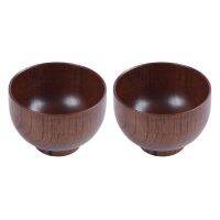 2X Wooden Bowls Wooden Soup Bowl Healthy Food Container Vintage Dinner Tableware Kitchen Accessories