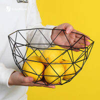 VandHome Metal Fruit Basket Bread Basket Organizer Wire Snack Bread Vegetable Storage Bowls Kitchen Eggs Dessert Holder Storage