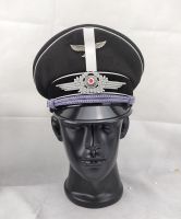 GERMAN ELITE Luftwaffe Officers Visor Cap BLACK WOOL MILITARY HAT VISOR CAP IN SIZES