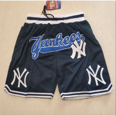 Auction 【2 สไตล์】กางเกงขาสั้นบาสเก็ตบอล ปักลาย Nba Yankees สีน้ําเงินเข้ม gnb