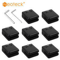 Neoteck 8Pcs แคลมป์ยึดกระจกสี่เหลี่ยมสแตนเลสสีดำ304คลิปแบนสำหรับราวบันได8-10MM สีดำ/สีขาว