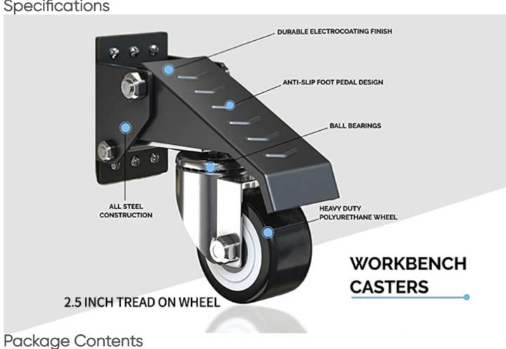 ล้อโต๊ะงานไม้-ล้อกระดก-ชุด-4-ล้อ-ล้อเท้าเหยียบ-workbench-caster-set-of-4-ล้อโต๊ะช่างไม้-ล้อยก