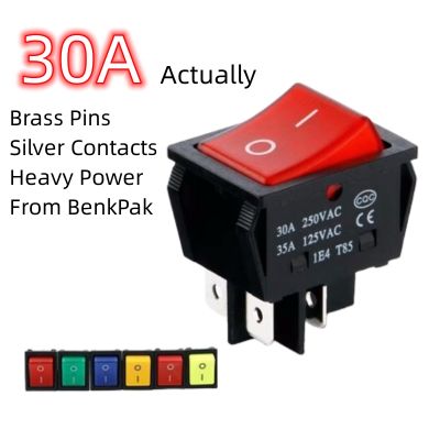 30A Rocker Switch 4Pin with 220V lamp Power Switch