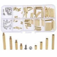 120Pcs/M2 PCB Threaded Brass Male Female Standoff Spacer Board Hex Screws Nut Assortment Box kit set with Plastic Box Hollow