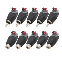 5Pair RCA Connector Male Female Audio Plug To Press Terminal Speaker Wire Cable RCA Jack Socket Screwless Adapter Connectors