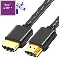 EORRON ความต้านทานการดัดงอ รุ่น1.4 ชุดกล่องด้านบน แผ่นเคลือบทอง HDMI (ตัวผู้) เป็น HDMI (ตัวผู้) สายทีวี สายทีวี HD สาย HDMI แบน สายเคเบิล HDTV แบบแบน สายเคเบิลที่รองรับ HDMI