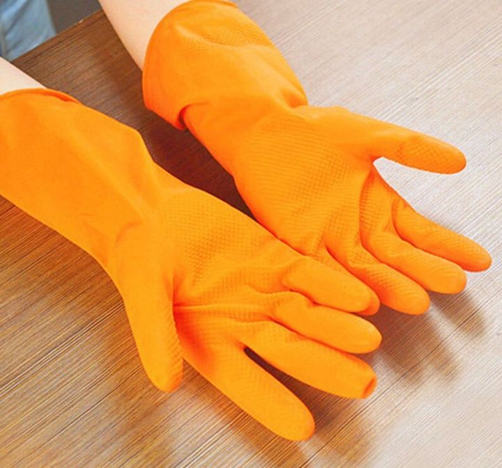 ถุงมือ-ถุงมือยางสีเหลือง-ไซด์-l-ถุงมือเอนกประสงค์-ปลอดภัย-ถุงมือทำความสะอาด-ถุงมือทำอาหาร-ถุงมือยางยาว