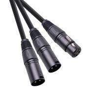 XLR Splitter Cable, 3 Pin XLR Female to Dual XLR Male Patch Y Cable Balanced Microphone Splitter Cord Audio Adaptor-50cm