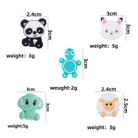 50pcslot Cartoon Animals Silicone Beads Baby Teether Chewing Elephant Fox DIY Pacifier Chain Accessories Teething Molar Toys