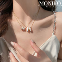 MONIKO สร้อยคอ จี้ตัวอักษร H เครื่องประดับ แฟชั่น สำหรับผู้หญิง