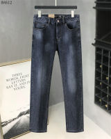 ▶พร้อมสต็อก◀Original Burberrys Blue New Design Men S Regular Fit Jeans Business Fashion Casual Stretch Pants Male Brand Large Size Jeans Long Trouser