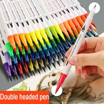 hot！【DT】 12 Colors Markers Ends Manga Set School Accessories Lettering markers supplies Sketch drawing graffiti