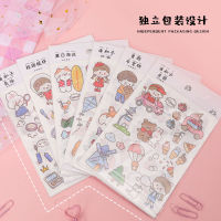 imoda 4sheets Lovely Stickers Cartoon Series Decorative Stickers Ins DIY Sticker Stationery