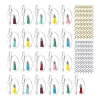 200Pc Colorful Velvet Tassels High Transparent Acrylic Key Ring Sheep Eye Studs DIY Handmade Key Pendant