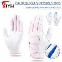 ⊙▩✾ TTYGJ 1 Pair Left and Right Hand Golf Gloves Children Sheepskin Golf Mittens Kids Genuine Leather Sports Gloves Non slip Mitten