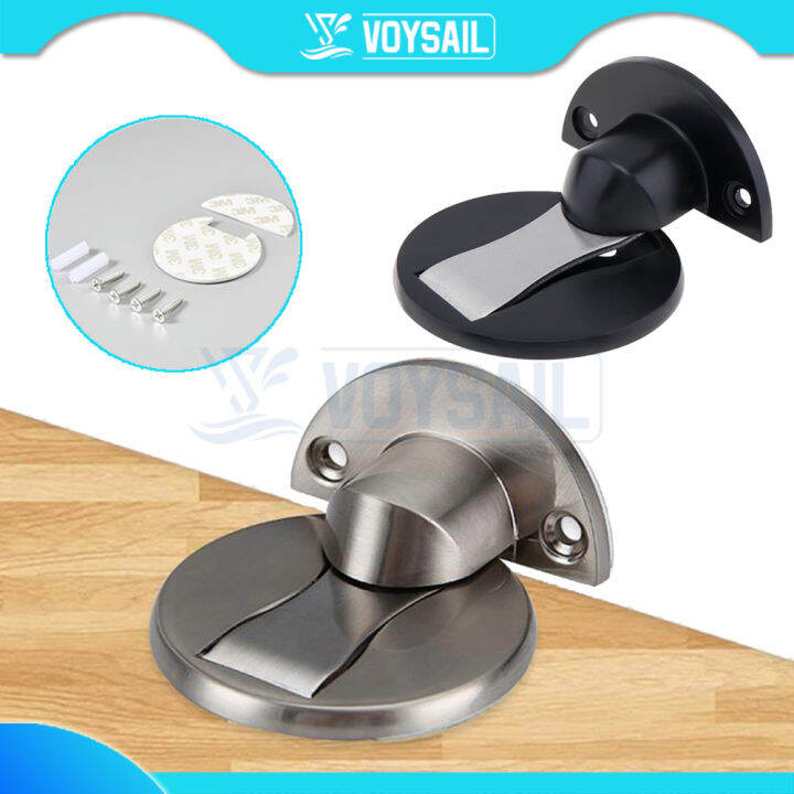 304 Stainless Door Stopper On Floor Hidden AntiCollision Doorstop Lazada PH