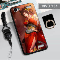 ฝามีที่ถือวงแหวนและเชือก TPUPhone เคสโทรศัพท์ Y37เคสสำหรับ VIVO TPU แบบนิ่มทำคลุมทั้งหมดกล่อง