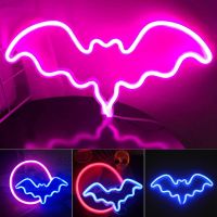 Bat Sign Night Lights USB Battery Powered Wall Decoration Indoor Hanging Lamp Bar