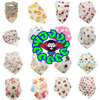 PONG Babybibs ผ้าซับน้ำลายเด็ก (คละลาย 5 ผืน) สำหรับ เด็กผู้หญิง มีกระดุม ปรับได้ 2 ระยะ ◌  41cm*31cm  สำหรับ 0-3ปี
