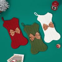 Christmas Stocking Large Gift Bag Christmas Tree Hanging Ornaments New Year Decoration for Home 2023 Knitted Wool Pendant Bag