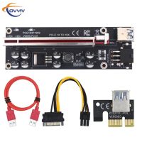 Covyiv Gpu Pcie/ Pci-e Riser 009S Plus Card Pci E X16 Pci 6pin ด่วนไปยัง Sata 1x ตัวขยาย Usb3.0 16x Led สำหรับเหมืองแร่