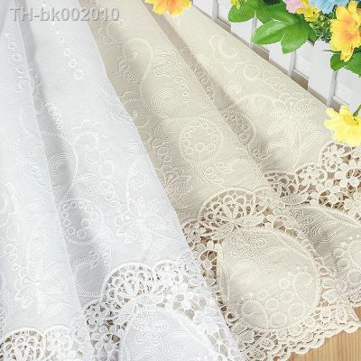 ▬✧ Cotton Cloth Hollow Embroidery Lace Fabric Width 130CM DIY Skirt Clothing Dress Curtain Tablecloth Sewing Accessories CR3132