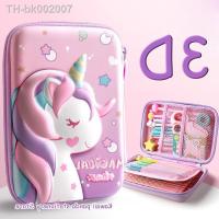 ۩ 3D Cartoon EVA Pencil Case Unicorn 2 Layer Kawaii Waterproof Pen Box for Girls Colored School Supllies Cute Stationary Bag Gifts