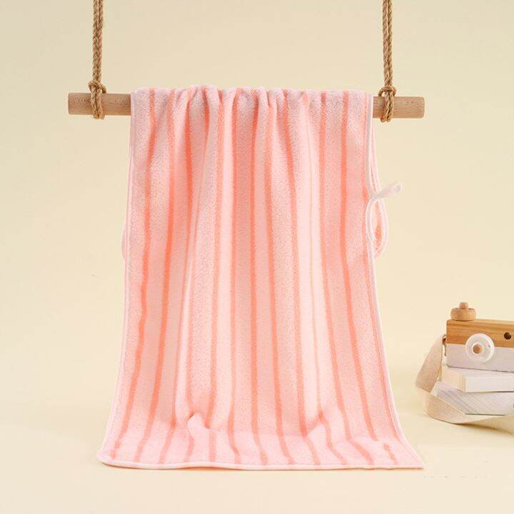 jw-1pc-vertical-stripe-coral-plush-washcloth-face-absorbent-soft-towel