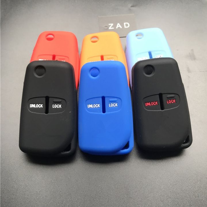 More Suitable Zad 2 Buttons Flip Key Case Silicone Rubber Key Fob Holder Cover Case Jacke For