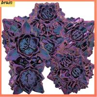 BRAIN 7PCS/Set มีสี ชุดลูกเต๋าโลหะ โลหะสำหรับตกแต่ง Polyhedral ลูกเต๋าที่ผ่านไปมา สร้างสรรค์และสร้างสรรค์ รูปดอกบัว ชุดลูกเต๋า DND ปาร์ตี้งานปาร์ตี้