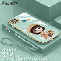 หมวกชุบหรูหรา Kanavi เคสโทรศัพท์ยางนิ่มผู้หญิงสำหรับ Xiaomi Redmi Note 10 5G Note 10 Pro 5G Redmi 5 Plus 7 8 8A 9 9A 9C 10 10C 12C ทันสมัยและทนทานฝาครอบโทรศัพท์