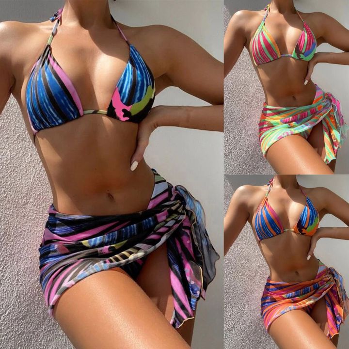Triangle bikini 2022 Print swimsuit women Sexy swimwear female