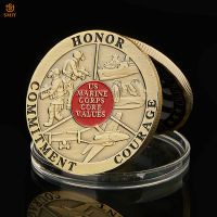 USA Marine Corps Core Values Commitment Honor Courage U.S Military Challenge Token Coin Value Collectibles