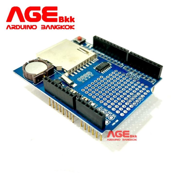 โมดูลบันทึกข้อมูลลง-sd-card-สำหรับ-arduino-data-logger-shield-sd-card