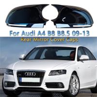 สำหรับ Audi A4 S4 B8 2ชิ้นกระจกมองหลังรถยนต์สีดำเงากรอบฝาปิด A4 8K FSI TFSI TFSI TDI 2009-2013ชุดปรับแต่ง