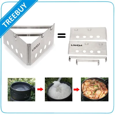Lixada Portable Stainless Steel Lightweight Wood Stove Outdoor Cooking Picnic Camping Backpacking Burner
