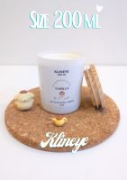 Klineye | เทียนหอม 200 ml. แก้วเทียนขาว + ฝาไม้ (Soywax 100% ไม่จุดก็หอม ♡)