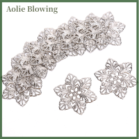 Aolie 10pcs Filigree Flower wraps Connector โลหะเสน่ห์หัตถกรรม DIY เครื่องประดับการค้นพบ