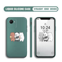 Mop Mall เคสสำหรับ Realme C30S การ์ตูนเราแพนด้าเคสโทรศัพท์กริซลี่เคสกล้องคลุมทั้งหมดปลอกซิลิโคนน้ำรูปแบบขอบสี่เหลี่ยม