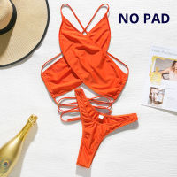 Sexy halter bikini set  Snake print swimsuit female Pink swimwear women Lace up bathers bathing suit High cut biquini new