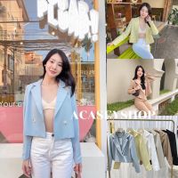 Blazer crop ปังไม่ไหว สูท คร้อปของทางร้าน ใช้ผ้าสูทเกาหลีพีเมี่ยมอย่างดี ดีเทลกระดุม2เม็ด พร้อมส่ง 1 วัน