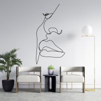 【LZ】❁✙  One Line Art Woman Face Wall Sticker Interior Home Decoration Room Beauty Salon Spa Shop Decor Decals Creative Design Mural AA60