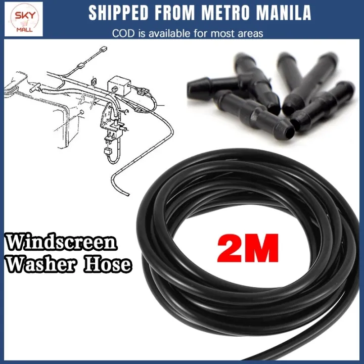 2m Car Windscreen Washer Hose Wiper Cleaning Nozzle Pipe T Y I Joint