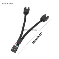 9Pin USB Header Female 1 to 2 Male Extension Cable Card Desktop 9-Pin USB HUB USB 2.0 9 Pin Connector Adapter Port Dropship