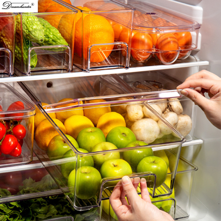 Refrigerator Storage Box Timekeeping Keep Fresh Food Organizer Box