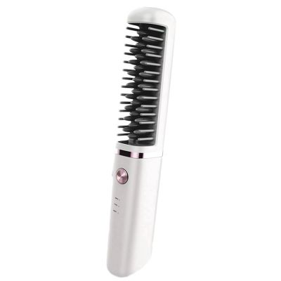 Multifunctional Hot Air Combs Cordless Hair Straightener Comb USBRechargeable Cordless Heat Hair Brush Hair Curler